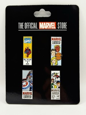 SDCC 2025 EXCLUSIVE Marvel Comic Pin Set Spiderman Captain America Fantastic 4