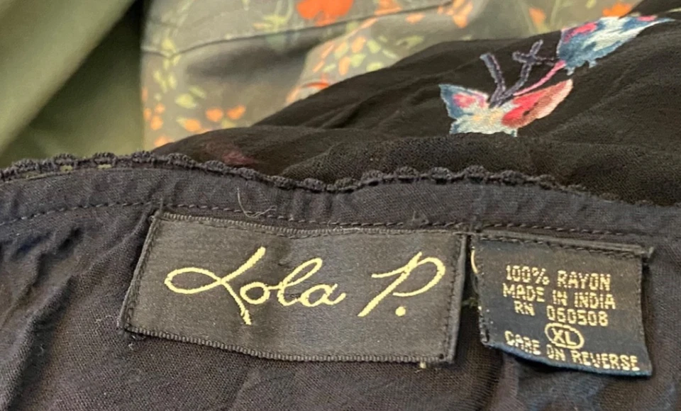 Falda de hadas Lola P Whimsigoth años 90 Y2K mariposa lunares negra talla XL Foto 3 de 4