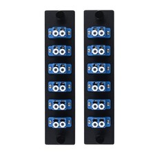 2 PCS LGX Compatible Fiber Patch Panel 6 SingleMode Blue Duplex LC Adapters