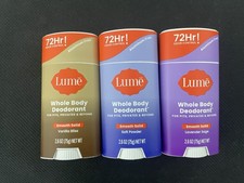 3x Lume Smooth Solid Whole Body Deodorant ASSORTED SCENT  2.6 oz - NEW