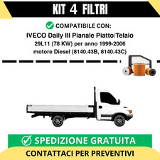 Kit 4 Filtri Tagliando per IVECO Daily III Pianale Piatto/Telaio 29L11 78 kw ...