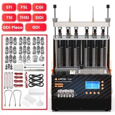 6 Cylinder GDI EFI FSI Piezo Fuel Injector Tester Ultrasonic Cleanning Machine