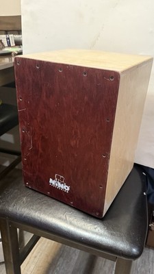 Nino Birch Wood Cajon Natural Body Wine Red Front Plate With Snare used 3 Times