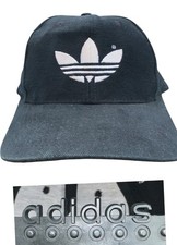 Vintage Adidas Trefoil Snapback Hat Black 80s 90s Made in Taiwan R.O.C.
