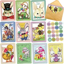 Easter Cards 20 Pcs Retro Greeting Card Assorted Blank Notes Cards with Env..