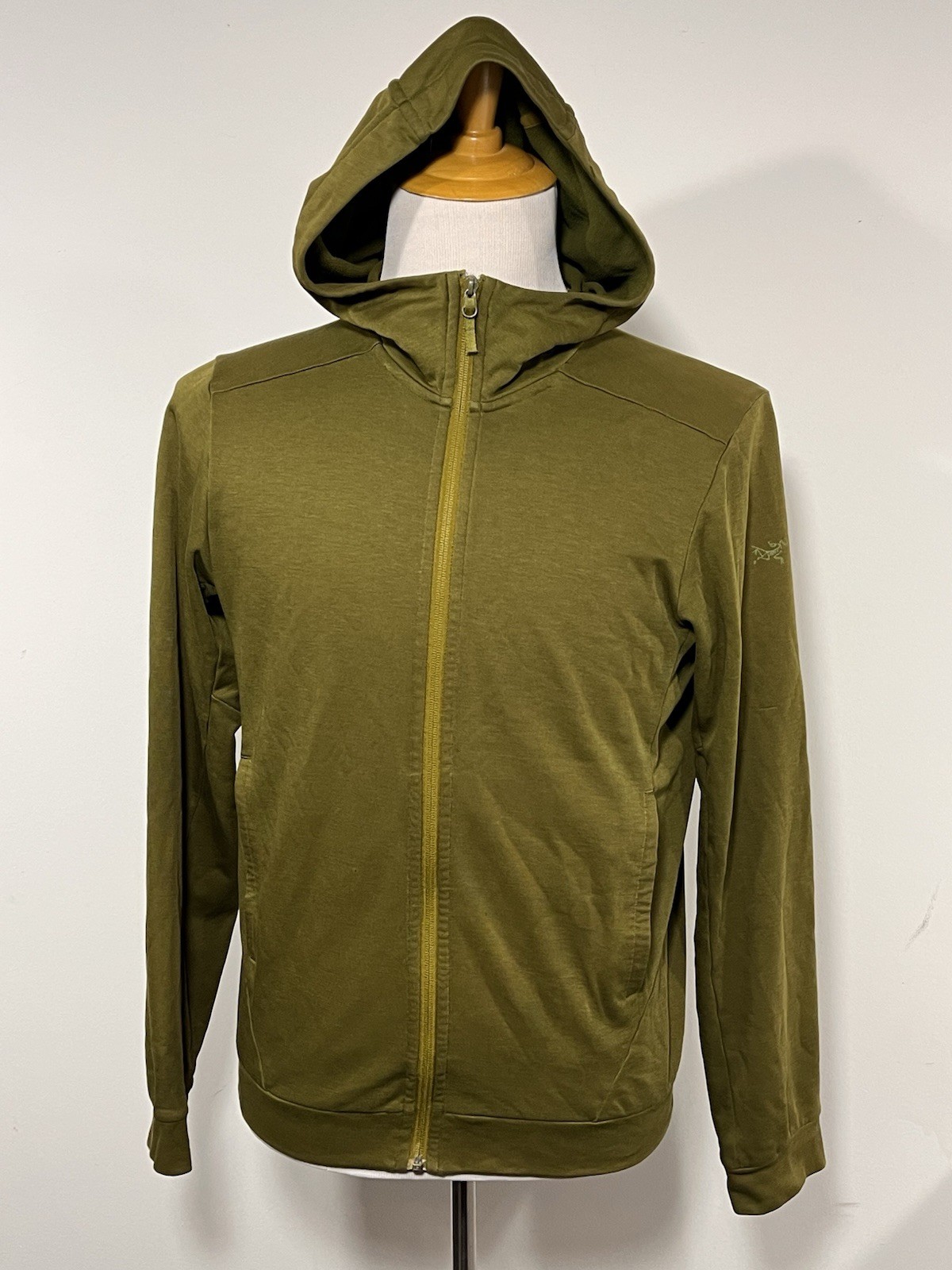 ARC'TERYX Arcteryx Dallen Tech Fleece Felpa con Cappuccio Uomo Taglia Small Verde Full Zip Escursionismo Buona