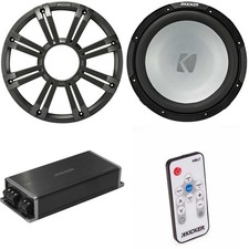 Kicker Marine KPX500.1 Powersports Amp  12" Free Air 2 Ohm  Charcoal Grill ...