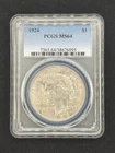 1924 P Peace Dollar Silver PCGS MS64