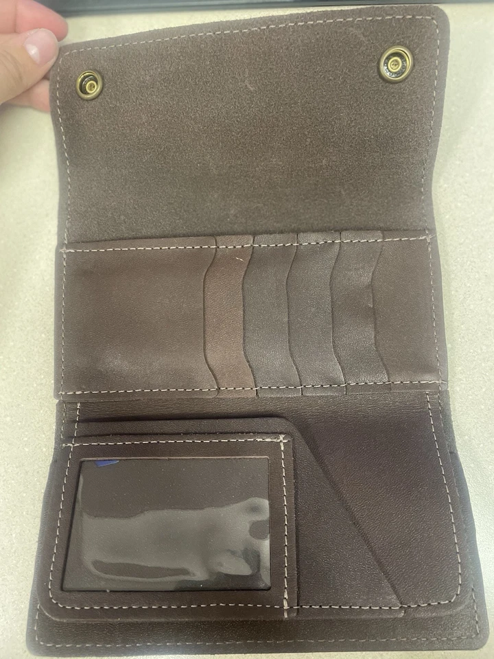 Fox Creek Brown Leather Trucker Wallet Without Chain Made In USA - Image 3 of 4
