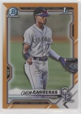 2021 Bowman Chrome Yellow Refractor (Misprinted Orange) /75 Julio Carreras 0nr3