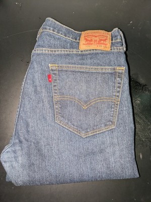 Levi's Men's 505  Blue Solid Denim Jeans Regular Fit Logo Accents