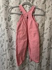 Carhartt Girls Pink Cotton Canvas Bib Overall One-Piece 2T Logo Pockets — photo 2