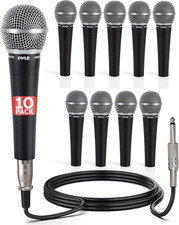 10-Pack Professional Dynamic Microphones with XLR Cables for Stage Studio