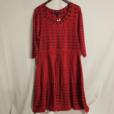 Lane Bryant NWT  Sweater Dress Red Black  14/16  sophisticated winter 