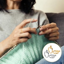 4Pcs Knitting Finger Ring: Crochet Yarn Holder for Finger- Adjustable Yarn