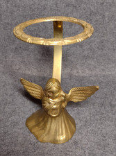 Vtg Solid Brass Angel Votive Cup Holder Holiday Christmas Figurine