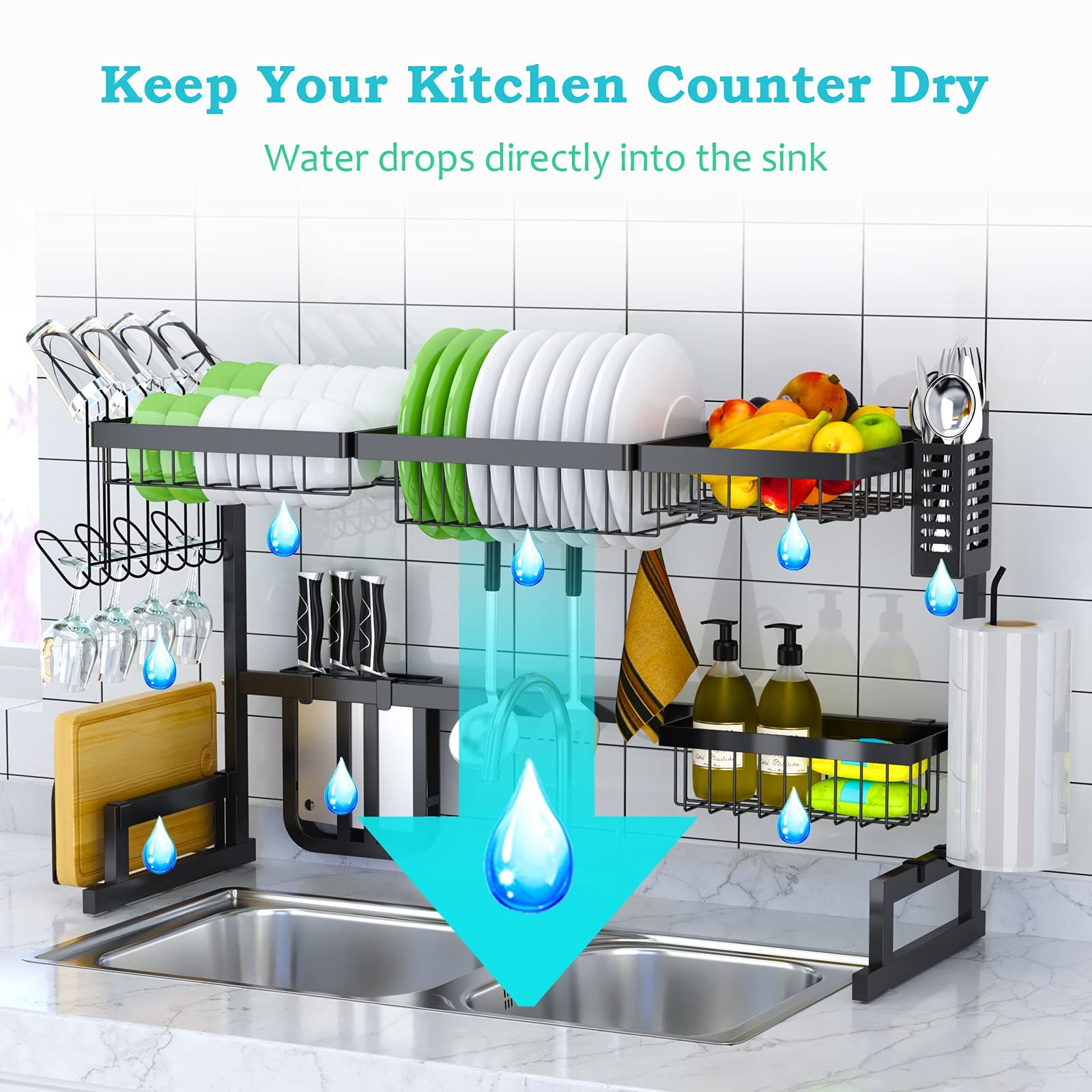 Supfirm Over The Sink Dish Drying Rack - Stainless Steel Adjustable | eBay