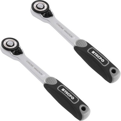 2x TECPO 1/4 ZOLL RATSCHE UMSCHALTRATSCHE UMSCHALTKNARRE 72 FEINVERZAHNT KNARRE