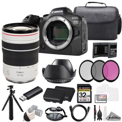 Canon EOS R6 II + RF 70-200mm f/4L IS USM Lens +32GB +Ext Bat+ 3 PC Filter- Kit