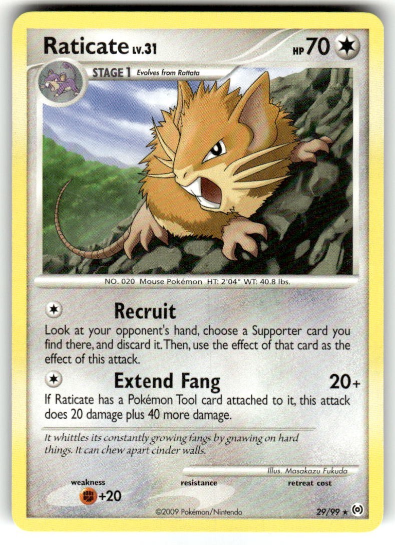 Raticate 29/99 Rare Arceus Pokémon Card
