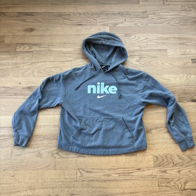 nike women's cropped pullover training hoodie