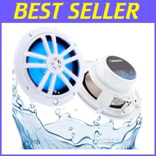 LED Lights 2-Way Marine Speakers - 6.5 Inch Waterproof Sound