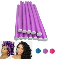 30 Pc Heatless Curlers Hair Rollers Flexible Curl Foam Flexi Rods Bendy Large