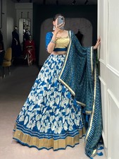 Blue Navratri ready to wear chaniya choli with dupatta set for women festive