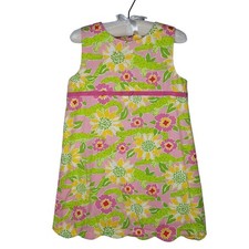 Lilly Pulitzer Girl Sabrina Alligator Print Dress 4 Vintage Y2K Sleeveless Shift