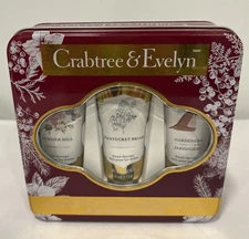 CRABTREE & EVELYN Limited Edition Hand Therapy Set 3 1.6oz each Holiday Gift Tin