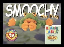Smoochy The Frog 118 Retired Series I 1998 TY Beanie Baby Trading Card