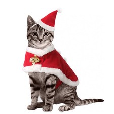 Enjoying Cat Christmas Costume, Pet Santa Hat with Small, Costume