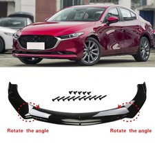 For Mazda 3 Front Bumper Lip Spoiler Splitter Body Kit Glossy Black