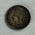 1863 INDIAN HEAD CENT FULL “LIBERTY” VF