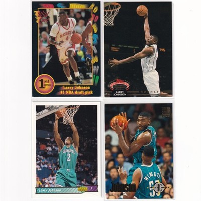 LARRY JOHNSON Lot of (4) Basketball Cards - RCs - Wild - UD - Stadium Club - HoF