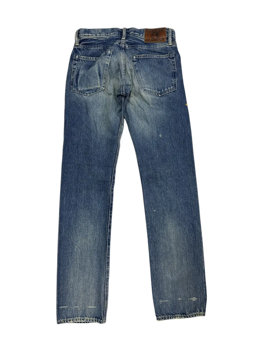 HYSTERIC GLAMOUR SELVEDGE SKINNY JEANS GRAPHIC RARE DESIGN SIZE 28