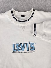 Vtg Levis Sweatshirt Crewneck Embroidered Logo Jeans Since 1950 Pullover Large