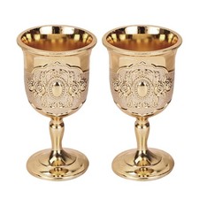 2 Pcs Metal Wine Drinking Cups European Style Goblet Medieval Chalice