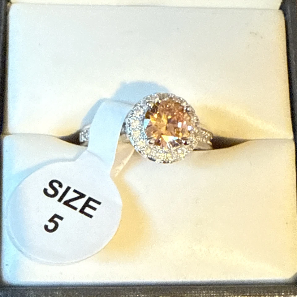 Fragrant Jewels Size 5 Silver Tone Pink Stone Accented In White - Image 3 of 3