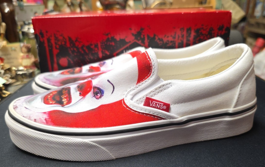 Vans Classic Slip-on X House Of Terror "It Pennywise" 5.5 Womens/4.0 Mens Rare thumbnail 8
