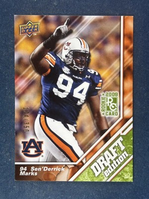 2009 Upper Deck Draft Green #53 Sen'Derrick Marks Auburn Tigers /350
