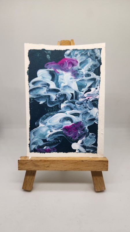ACEO Original Painting “Abstract 1” by Abby Acrylic on Paper 2.5in x 3.5in