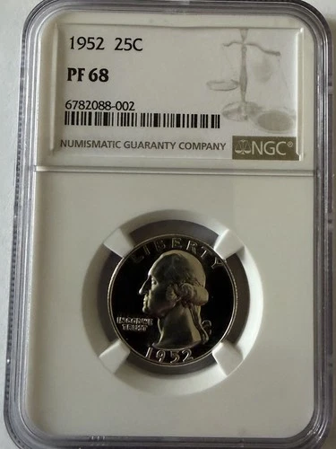 1952 Washington Silver Quarter NGC PR68 Brite 90% Silver (New Super Low Price)