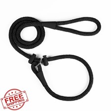 Lynxking Dog Leash Black Large 1/2in x 6ft Slip Lead