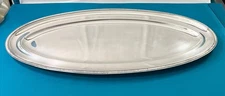 LARGE serving dish ERCUIS model PERLES GODRONS silver metal 61x27.5 cm