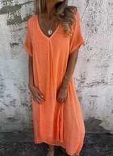 Women's V Neck Beach Dress Plus Size 3 XL