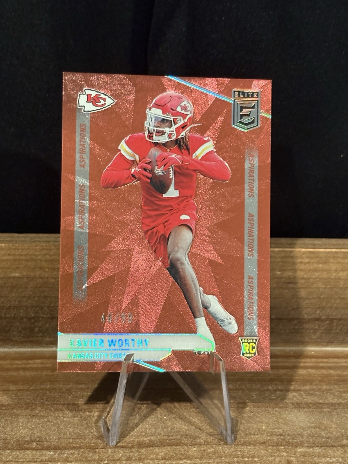 2024 Donruss Elite Xavier Worthy Red Aspirations RC /99 Chiefs Color Match