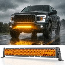 For 2015-24 Ford F-150 Bumper 18 Amber Led Light Bar Offroad Driving Fog Truck
