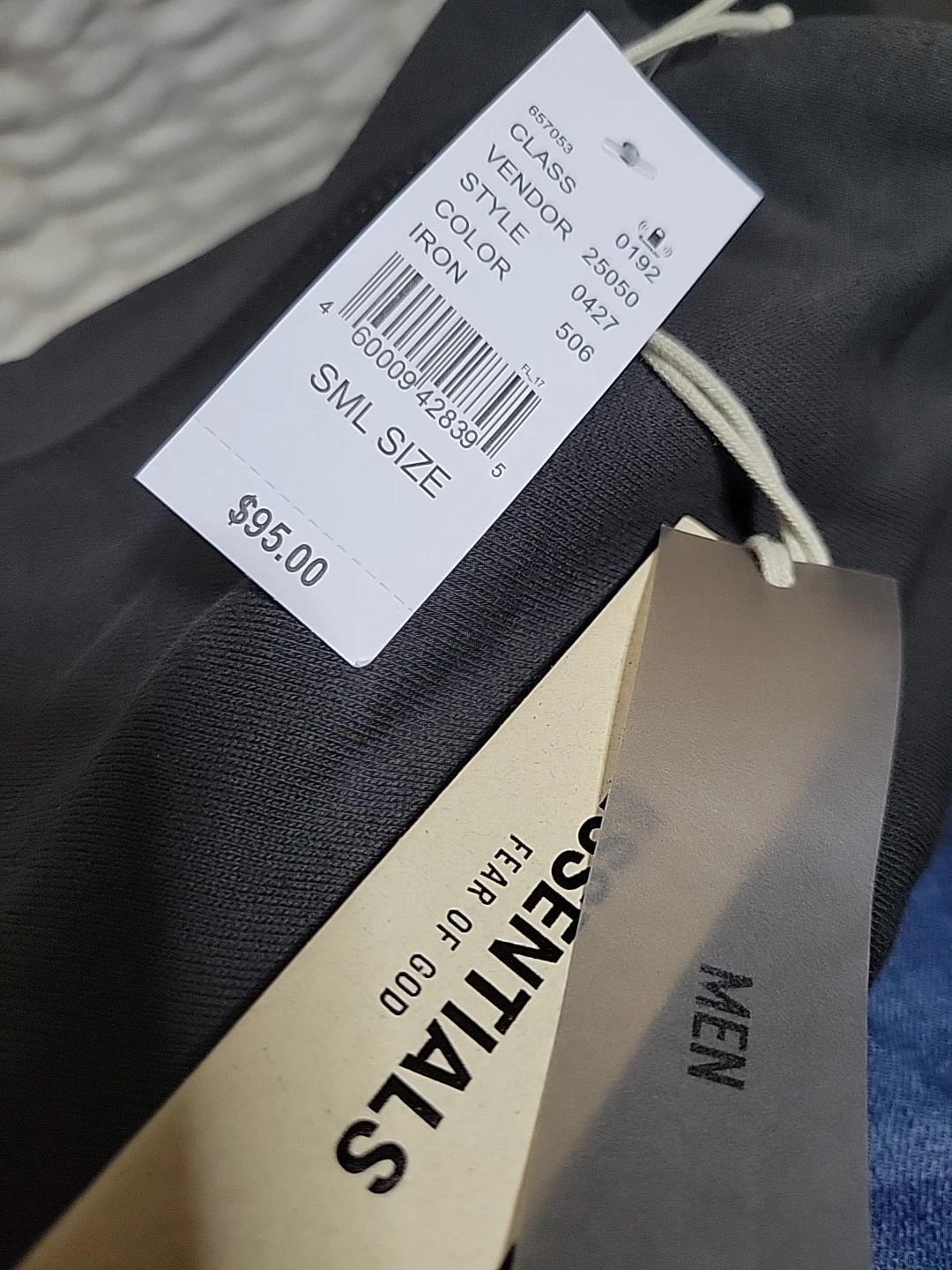 Felpa con cappuccio nuova Fear of God 1977 IRON Essentials 100% autentica taglia small