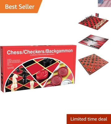 3 Games in 1: Chess, Checkers, Backgammon with Complete Instructions